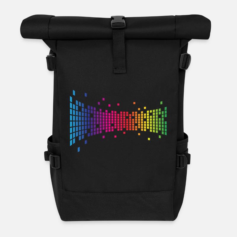 Abstrakt 90er Jahre - Rolltop Rucksack - Schwarz