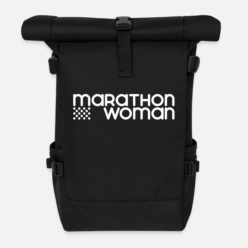 Marathon Woman - Personnalisable - Sac à dos roll top - noir