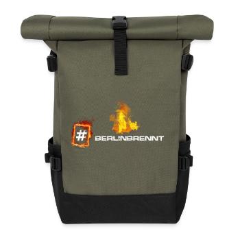 #berlinbrennt - Rolltop Rucksack - Olive/Schwarz - Vorne