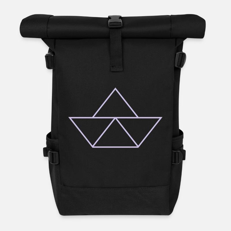 Paperboat Logo - Rolltop Rucksack - Schwarz