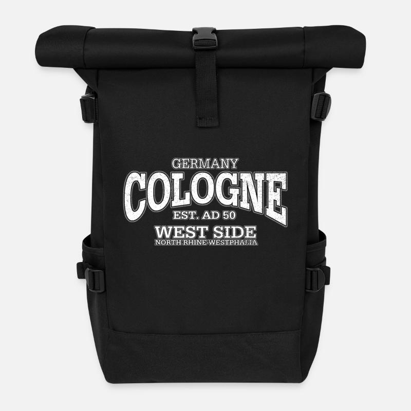 Cologne (Ă l'ancienne blanc) - Sac Ă dos roll top - noir