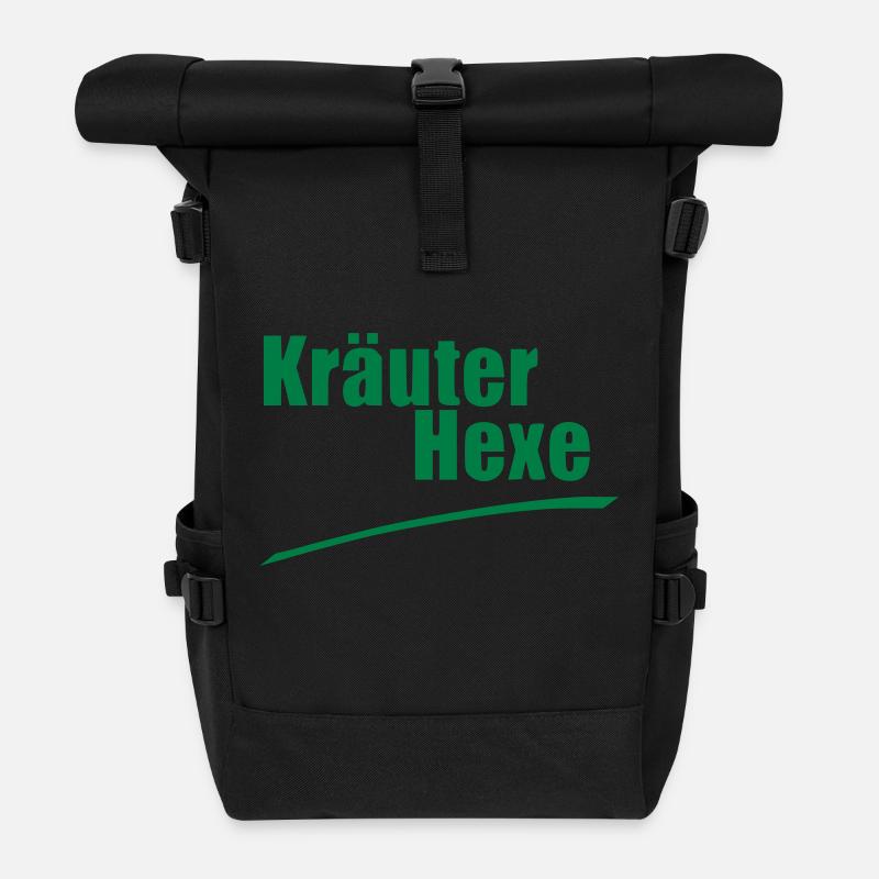 Kräuterhexe Geschenk Vegan Geburtstag - Rolltop Rucksack - Schwarz