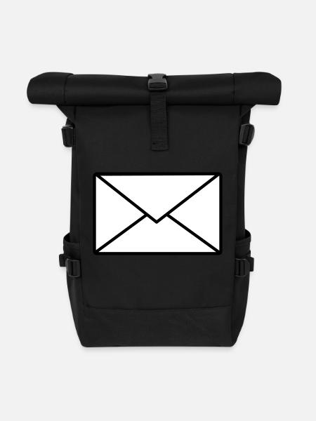 letter - Roll Top Backpack - black