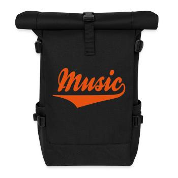 music - Rolltop Rucksack - Schwarz - Vorne