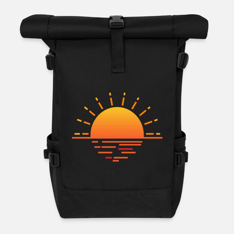 Sonnenuntergang - Rolltop Rucksack - Schwarz
