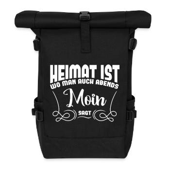 La maison est où l’on dit moin le soir - Sac à dos roll top - noir - Devant