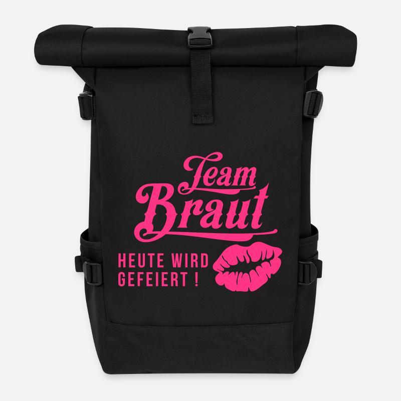 Tream Braut - Junggesellinnenabschied - Rolltop Rucksack - Schwarz