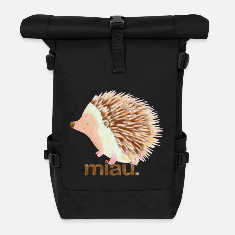miau - Rolltop Rucksack - Schwarz