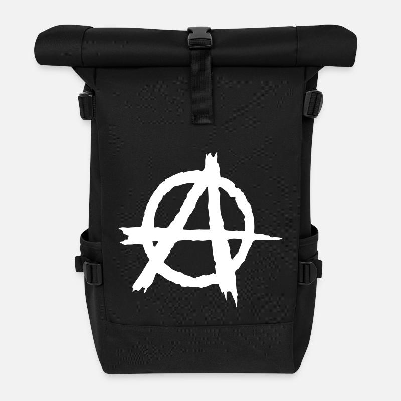 Anarchie Symbol - Rolltop Rucksack - Schwarz