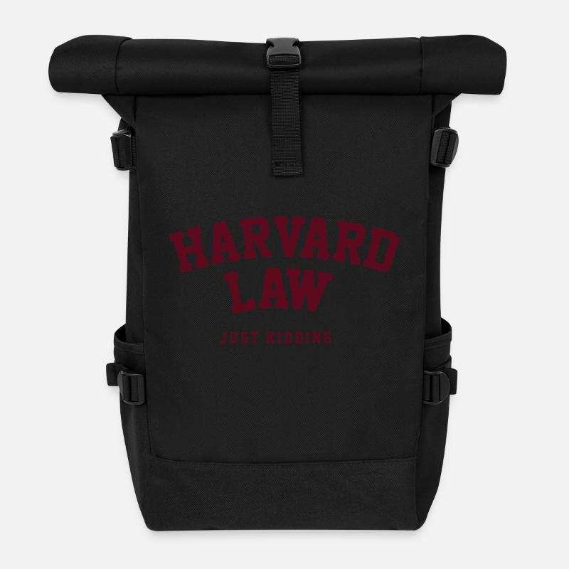 Harvard Law Just Kidding - Roll Top Backpack - black