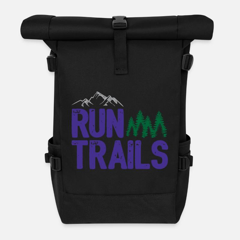 Run Trails - Rolltop Rucksack - Schwarz