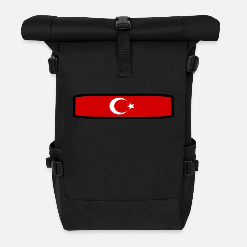 Türkische flagge - Rolltop Rucksack - Schwarz