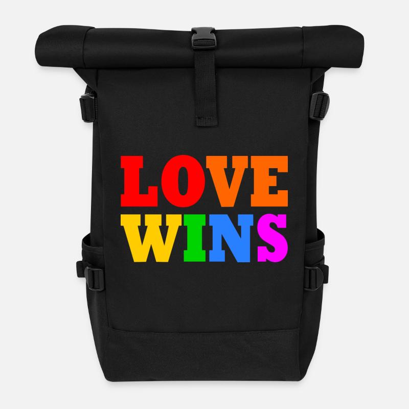 Love wins - Rolltop Rucksack - Schwarz