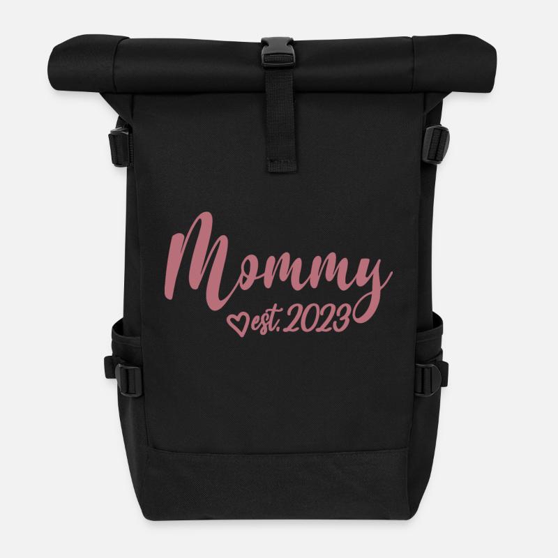 Mommy Est. 2023, Mom To Be, Révélation de grossesse - Sac à dos roll top - noir