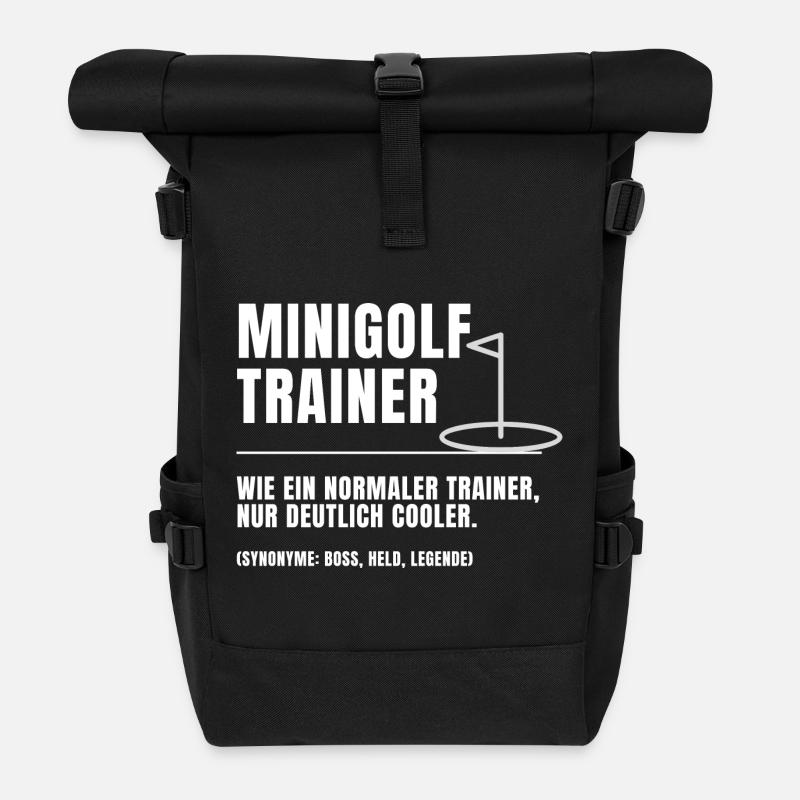 Minigolf Trainer Definition - Rolltop Rucksack - Schwarz