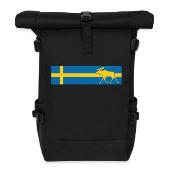 Schweden - Elch - Autoaufkleber - Sticker - Rolltop Rucksack - Schwarz - Vorne