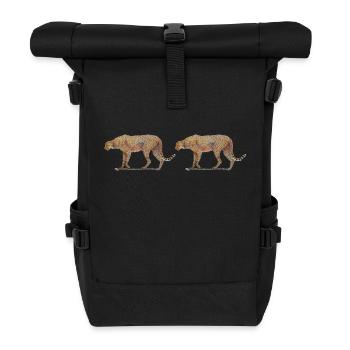 Geparden-Panorama-Becher - Rolltop Rucksack - Schwarz - Vorne