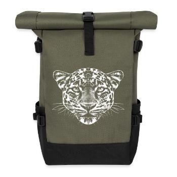 Junger Leopard - Rolltop Rucksack - Olive/Schwarz - Vorne