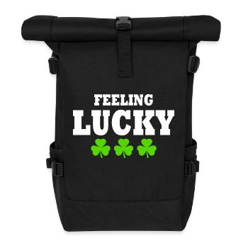 feeling lucky - Roll Top Backpack - black - Front