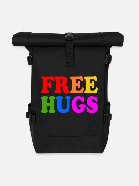 Free hugs - Rolltop Rucksack - Schwarz
