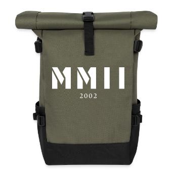 Roman numeral year of birth Made in 2002 - Roll Top Backpack - olive/black - Front