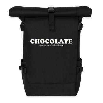 CHOCOLATE DOES NOT ASK STUPID QUESTIONS - Rolltop Rucksack - Schwarz - Vorne