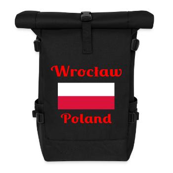 Breslau, Polen - Stilvolle Drucke - Rolltop Rucksack - Schwarz - Vorne