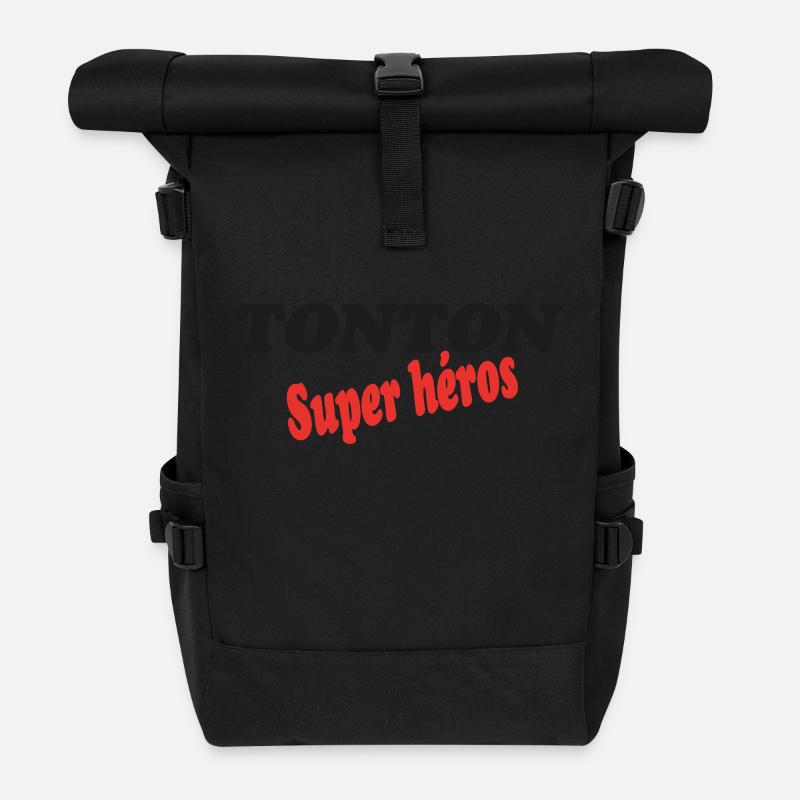 Onkel Superheld - Rolltop Rucksack - Schwarz