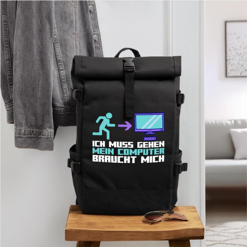 Computer Zocker Programmierer Administrator Gamer Rolltop Rucksack