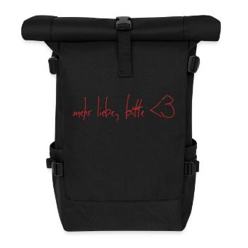 more love please - Roll Top Backpack - black - Front