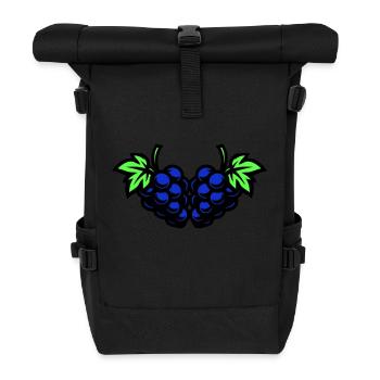 Trauben Weintrauben - Rolltop Rucksack - Schwarz - Vorne