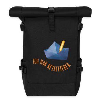 Travel Fever Paper Boat Holiday Cool Sayings Sea - Roll Top Backpack - black - Front