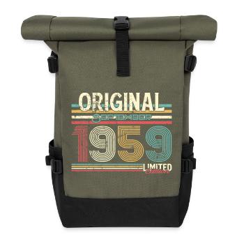 Retro September 1959 Limitierte Edition - Rolltop Rucksack - Olive/Schwarz - Vorne