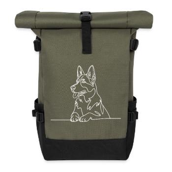 Berger allemand Oeuvre - Sac à dos roll top - olive/noir - Devant