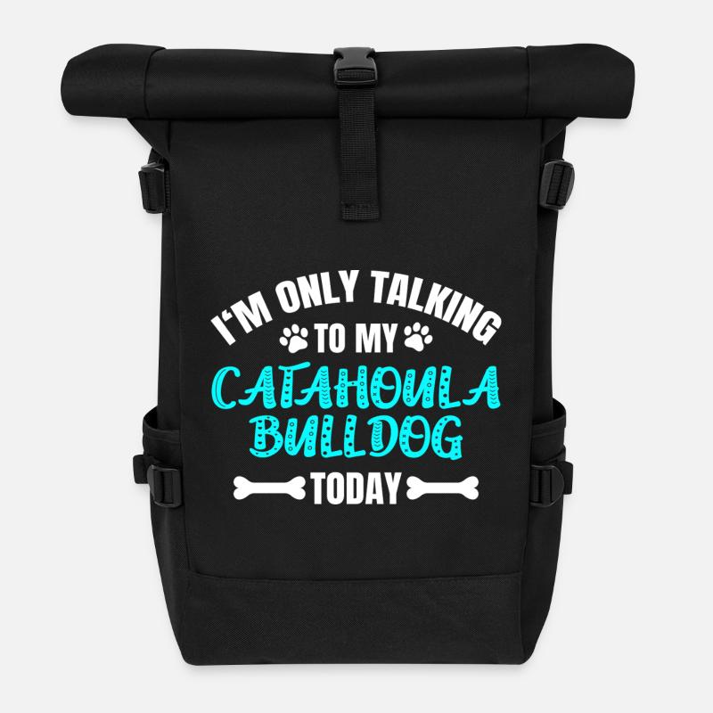 Catahoula Bulldog - Roll Top Backpack - black