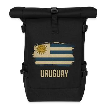 Grunge-Flagge von Uruguay, ich liebe Uruguay - Rolltop Rucksack - Schwarz - Vorne