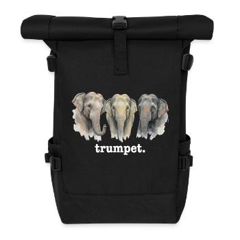 Elefantentrompete Lustige Elefantenliebhaber-Tromp - Rolltop Rucksack - Schwarz - Vorne