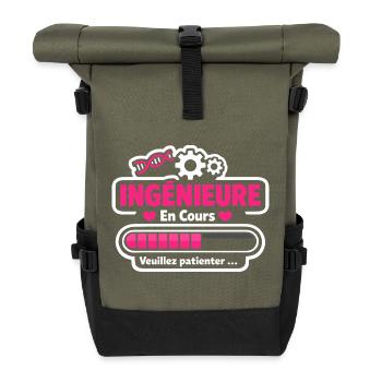 Future Ingénieure Chargement Cadeau Drôle Études - Roll Top Backpack - olive/black - Front