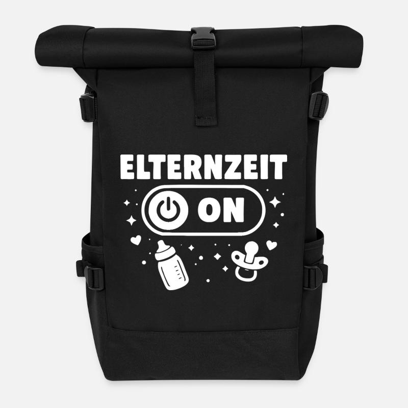 Parental Leave On - Baby - Roll Top Backpack - black