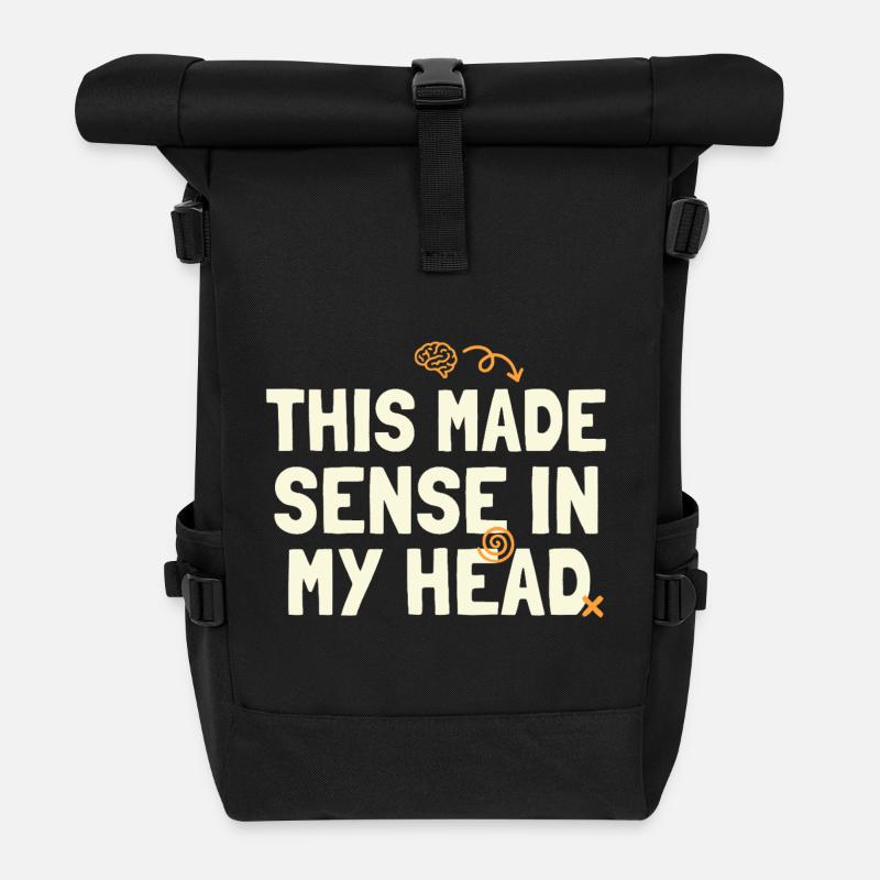 Das ergab in meinem Kopf Sinn - Rolltop Rucksack - Schwarz