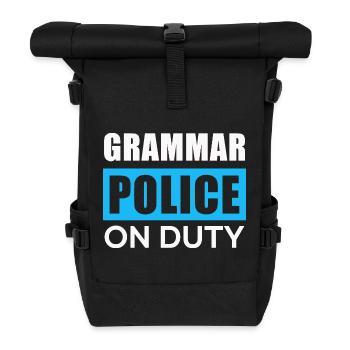La police de la grammaire en action - Sac à dos roll top - noir - Devant