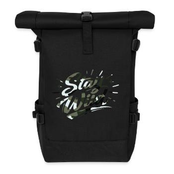 Stay wild  - Rolltop Rucksack - Schwarz - Vorne