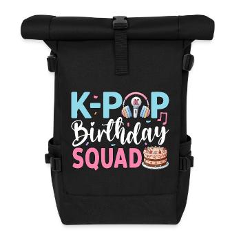 K-Pop Birthday Squad - Rolltop Rucksack - Schwarz - Vorne
