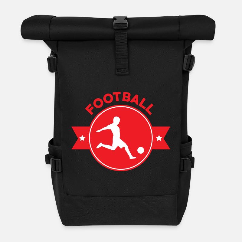 Football Goalscorer Logo: The Goleador Emblem - Roll Top Backpack - black
