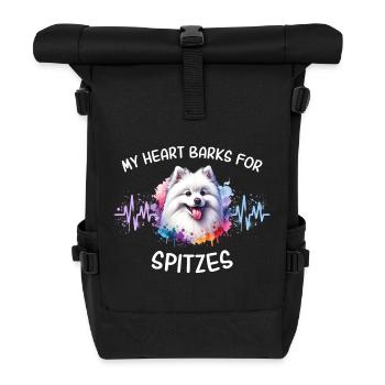 Spitz Herzlinie - Rolltop Rucksack - Schwarz - Vorne