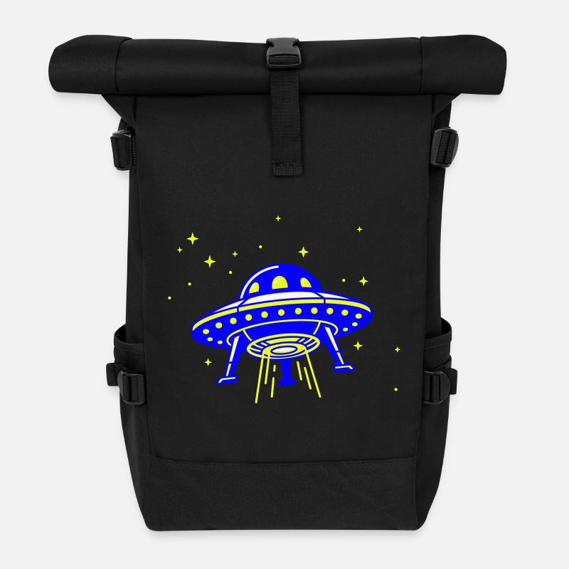 UFO – Visit from another galaxy - Roll Top Backpack - black