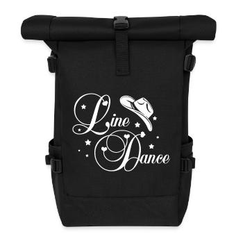Line Dance Script - Roll Top Backpack - black - Front