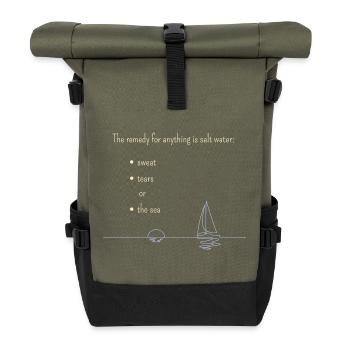 Le remède à tout... pour les produits sombres - Sac à dos roll top - olive/noir - Devant