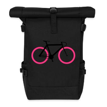 Rennrad - Fixie Bike - Rolltop Rucksack - Schwarz - Vorne