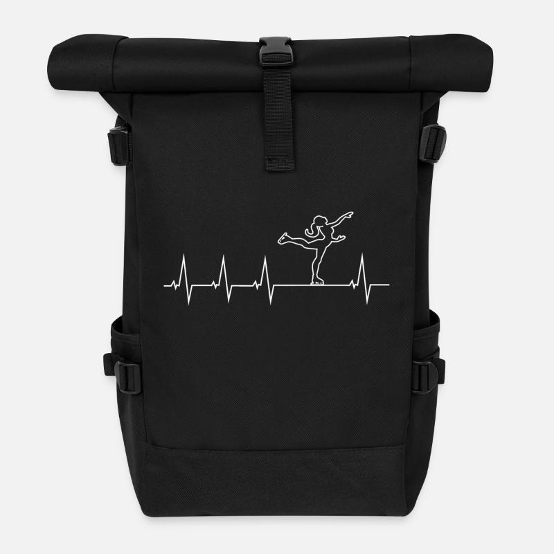 J’aime le patin à glace - Sac à dos roll top - noir